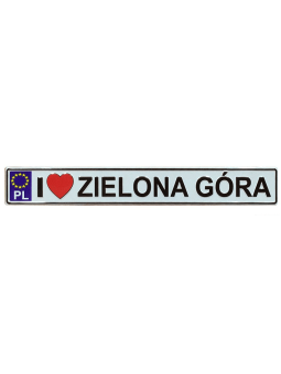 Aimant frigo en métal avec plaque d'immatriculation Zielona Góra