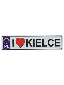 Metal fridge magnet with license plate Kielce