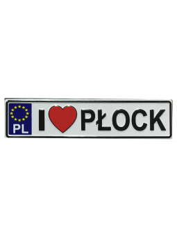 Metal fridge magnet license plate Płock