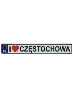 Metal fridge magnet with license plate Czestochowa