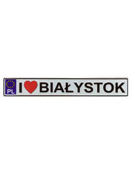Metal fridge magnet license plate Białystok