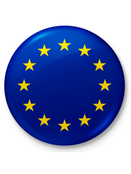 Button fridge magnet with European Union flag