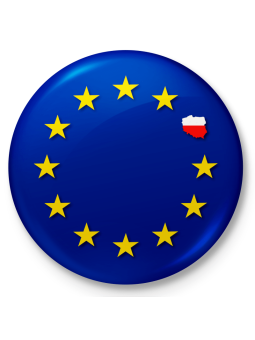 Button pin, pin Poland-European Union