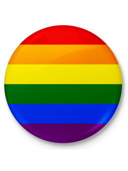 Gomb hűtőmágnes LMBT zászló