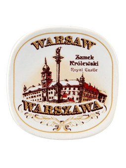 Ceramic fridge magnet Warsaw Castle sepia