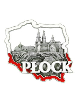 Metal fridge magnet contour Płock