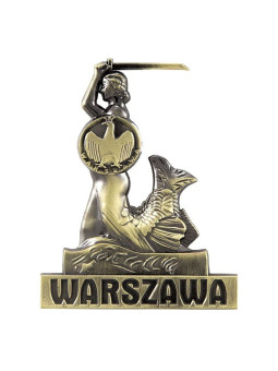 Metal fridge magnet Warsaw Mermaid