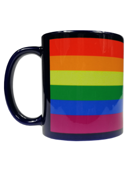 Sötétkék LMBT zászlós szivárvány bögre