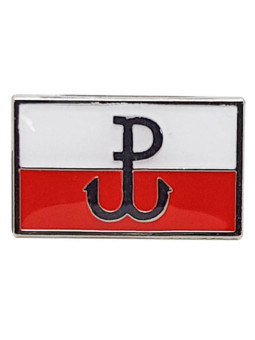 Button, pin, flag of the Warsaw Uprising