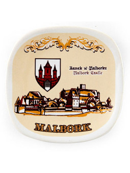 Ceramic fridge magnet Malbork. Castle sepia