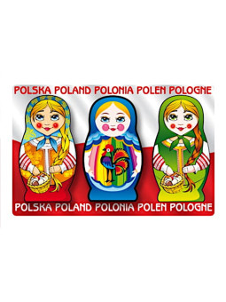 Fridge magnet with a 3D effect Poland - 3 Matryoshka dolls
