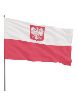 Drapeau polonais 90 x 150 cm avec l'emblème (drapeau)