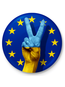 Mygtukas ženklelis Europos Sąjunga-Ukraina
