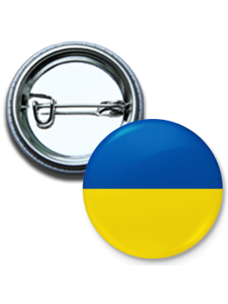 Ukraine flag mini button badge