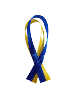 Satin ribbon flag of Ukraine