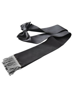 Ribbon sash black mourning kir for banner spar with bow silver tassels