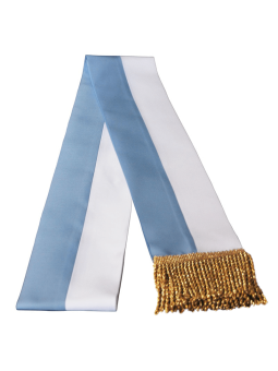 Banner staff sash white and blue Marian 10 cm