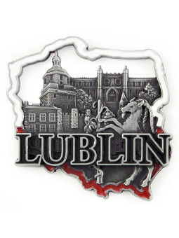 Imán de nevera con contorno de Lublin
