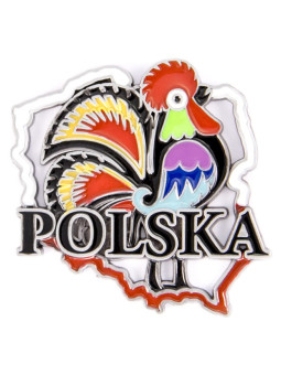 Fridge magnet contour Poland rooster folk