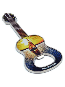 Kylskåpsmagnet Augustów gitarr solnedgång