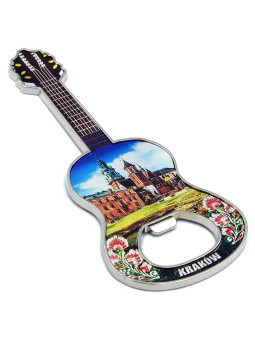Magnet na ledničku s kytarou Krakov Wawelská katedrála