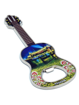 Fridge magnet guitar Cracow Cloth Hall at night