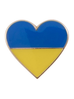 Ukraine flag heart pin