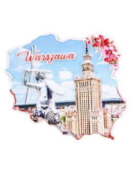 Køleskabsmagnet Warszawas kultur- og videnskabspalads