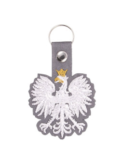 Reflective embroidered eagle pendant Poland