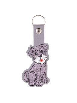 Reflective embroidered dog pendant