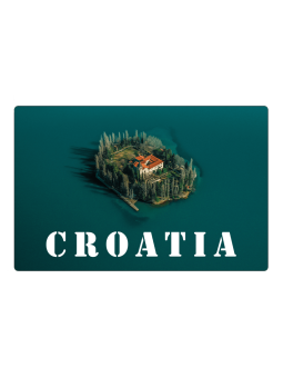 Kjøleskapsmagnet Kroatia øya Visovac