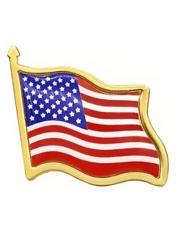 Spilla con bandiera statunitense sventolante
