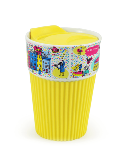 Silicone mug Warsaw - yellow